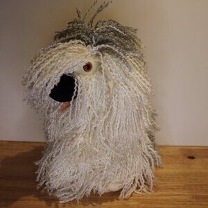 Kamar shaggy sheepdog long yarn haired plush GUC 10"t x 9"w
